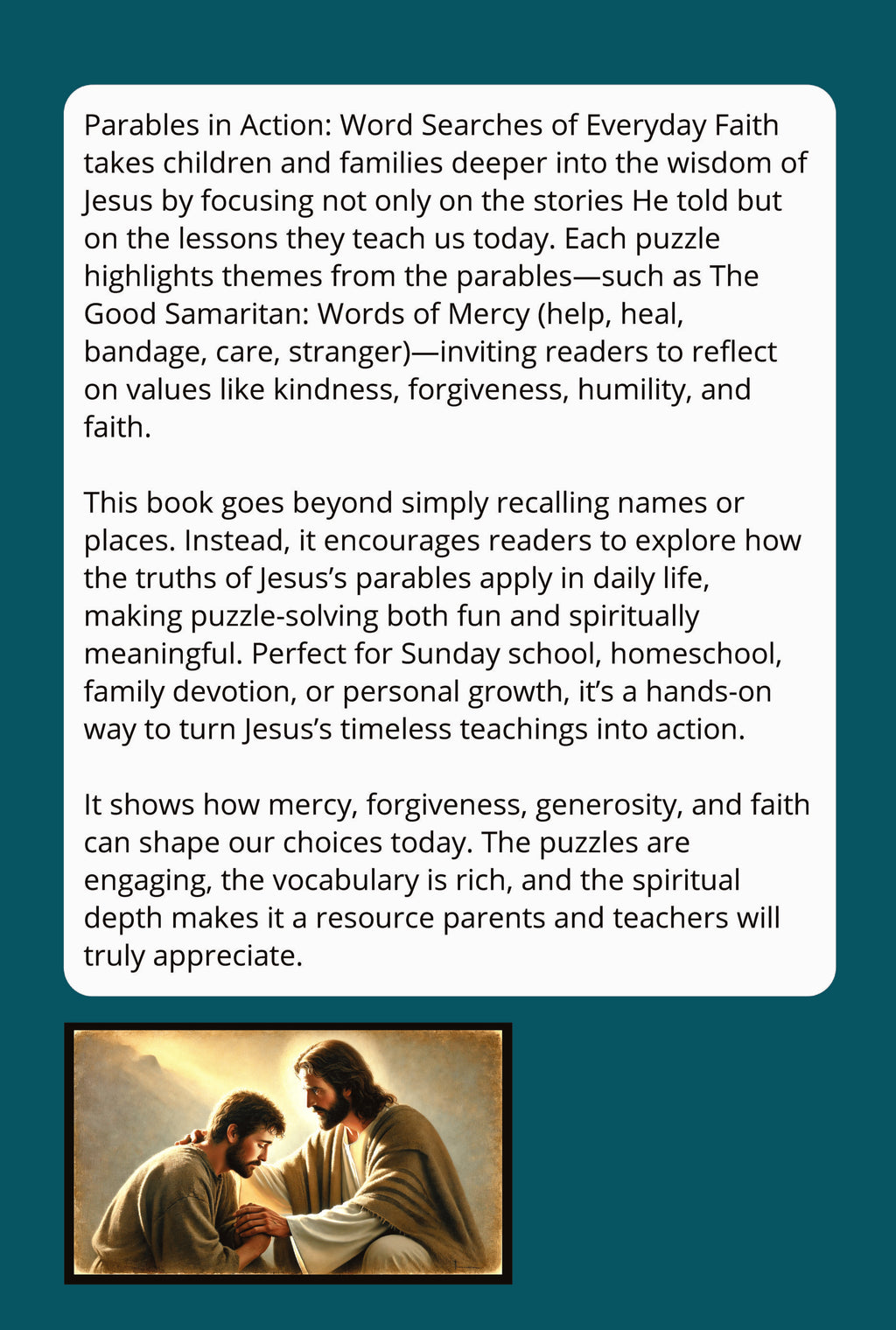 Parables in Action (The Good Samaritan Words of Mercy): Christian Search Words and Puzzle