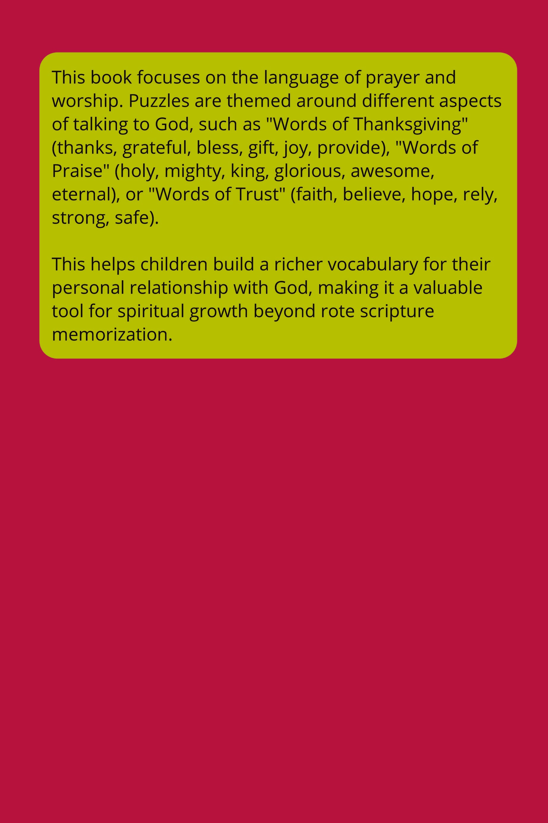 Prayer and Praise (Words of Worship): Christian Search Words and Puzzle