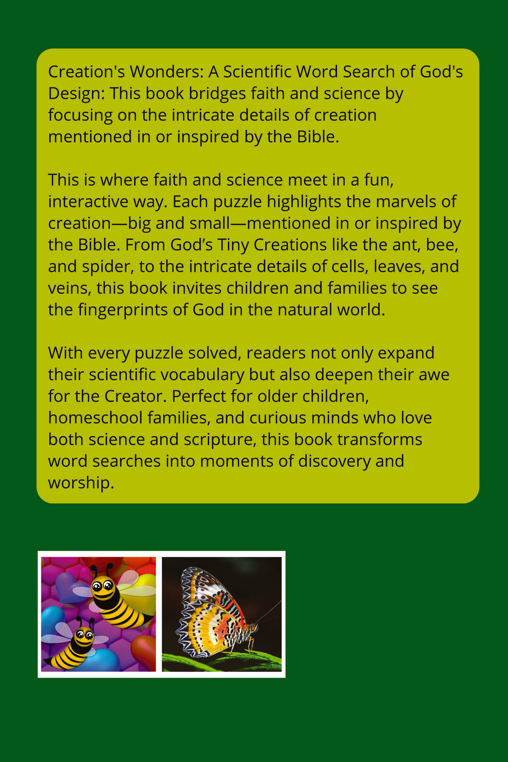 Creation's Wonders (God's Tiny Creations): Christian Search Words and Puzzle